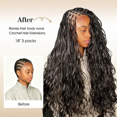New 2026 Ramiss Body Wave Crochet Human Hair Pre-Separated 50g/Pack Time-Saving