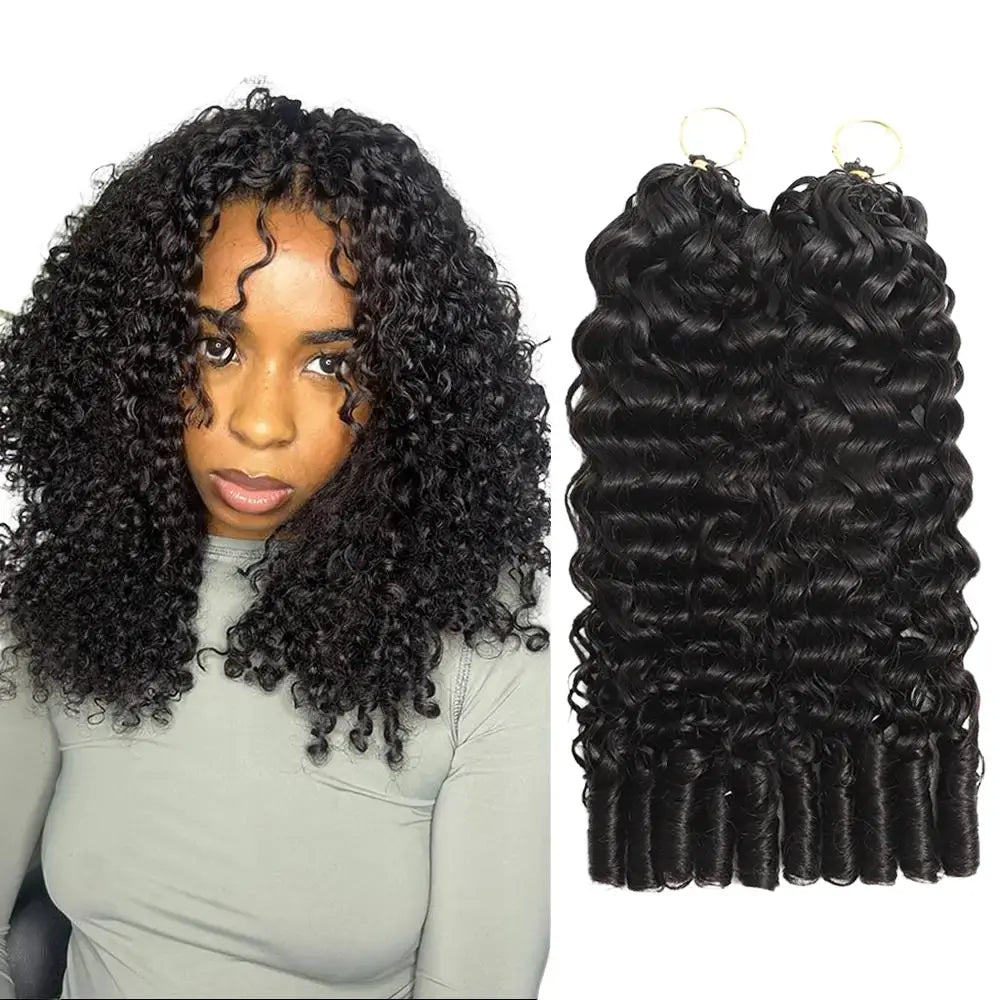 New 2026 Ramiss Burmese Curly Crochet Human Hair Pre-Separated 50g/Pack Time-Saving