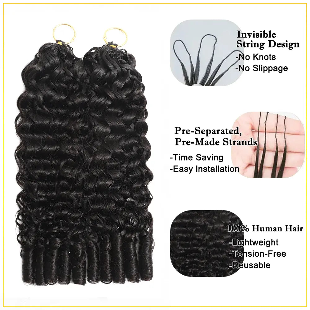 New 2026 Ramiss Burmese Curly Crochet Human Hair Pre-Separated 50g/Pack Time-Saving