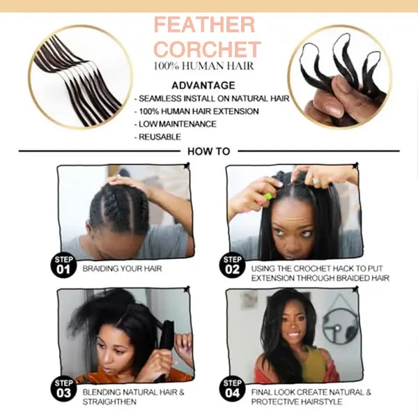 New 2026 Ramiss Kinky Straight Crochet Human Hair for Mircale Knots Boho Braids 4-5 Packs for Full Head