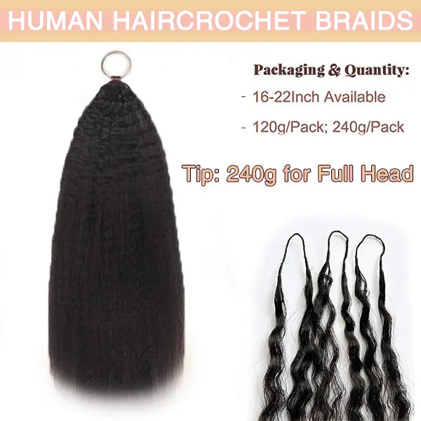 New 2026 Ramiss Kinky Straight Crochet Human Hair for Mircale Knots Boho Braids 4-5 Packs for Full Head