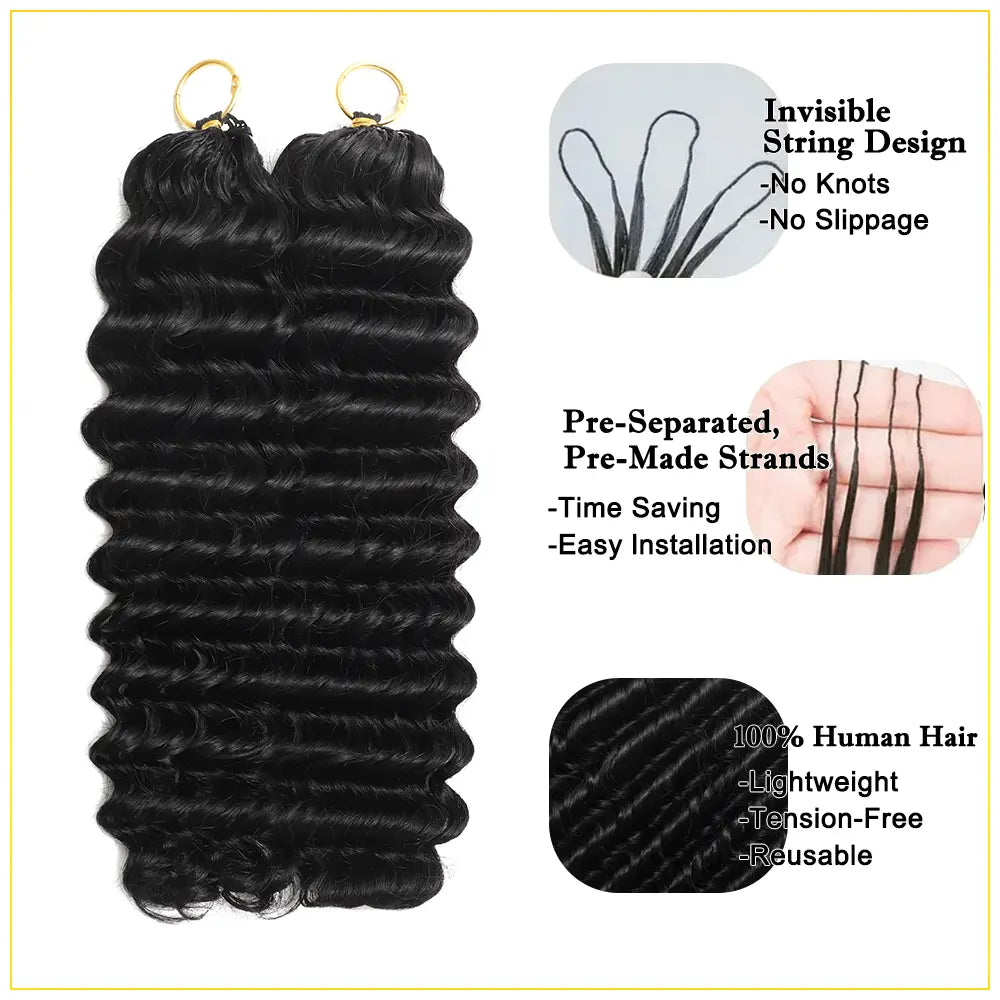 New 2026 Ramiss Mircale Knots Crochet Human Hair Loose Deep Pre-Separated 50g / Bundle Time-Saving