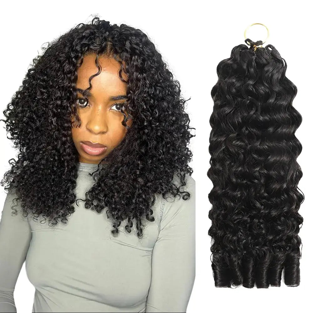 New 2026 Ramiss Water Wave Crochet Human Hair for Mircale Knots Boho Braids Knotless Burmese Curly Kinky Curly Feather Crochet Human Hair