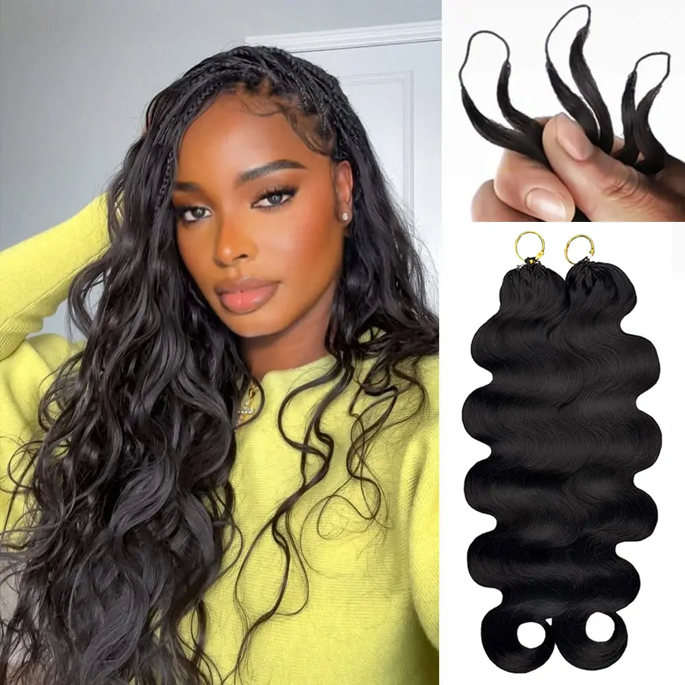 New 2026 Ramiss Water Wave Crochet Human Hair for Mircale Knots Boho Braids Knotless Burmese Curly Kinky Curly Feather Crochet Human Hair